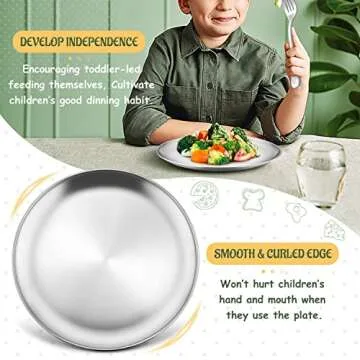 Durable HaWare Stainless Steel Plates for Kids & Adults