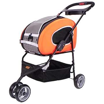 ibiyaya - Compact 5-in-1 Convertible and Foldable Small Pet Carrier and Stroller - Multifunctional C...