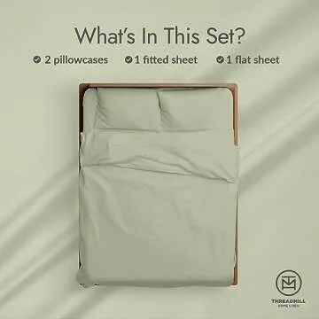 Threadmill Organic Cotton Sheets - King Sage Green Luxury Set