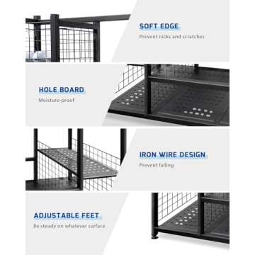 Mythinglogic Golf Storage Garage Organizer,2 Golf Bag Storage Stand and Other Golfing Equipment Rack & 4 Removable Hooks, Extra Large Design for Golf Clubs Accessories