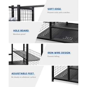 Mythinglogic Golf Storage Garage Organizer,2 Golf Bag Storage Stand and Other Golfing Equipment Rack & 4 Removable Hooks, Extra Large Design for Golf Clubs Accessories