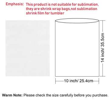 Shrink Wrap Bags,100Pieces 10x14 Inches Clear PVC Heat Shrink Wrap for Shoes, Soap, Book, Bath Bombs...