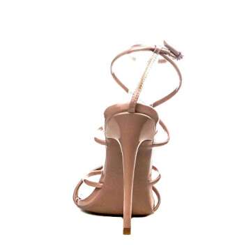 Cape Robbin Ada Sexy Stiletto High Heels for Women, Strappy Pointed Open Toe Shoes Heels - Nude Size 7