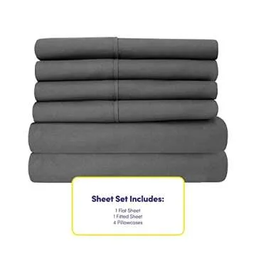 Queen Size Grey Bed Sheets - 1500 Supreme Collection
