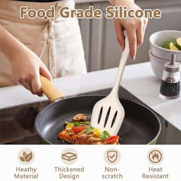 LIANYU 14 Pcs Kitchen Utensils Set with Holder, Silicone Cooking Utensils Spatula Set, Heat Resistan...