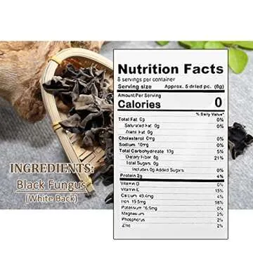 Zestful Foods Dried Black Fungus Wood Ear Mushrooms (White back Black Fungus) - 8 Oz, Non-GMO, Vegan, and Gluten-Free - Perfect for Soups, Stir-Fries, and More