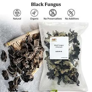 Zestful Foods Dried Black Fungus Wood Ear Mushrooms (White back Black Fungus) - 8 Oz, Non-GMO, Vegan, and Gluten-Free - Perfect for Soups, Stir-Fries, and More