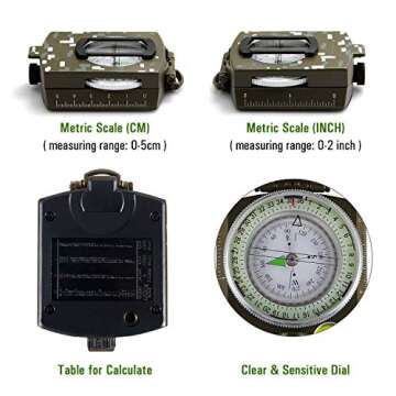 Eyeskey Tactical Survival Compass - Waterproof and Impact Resistant