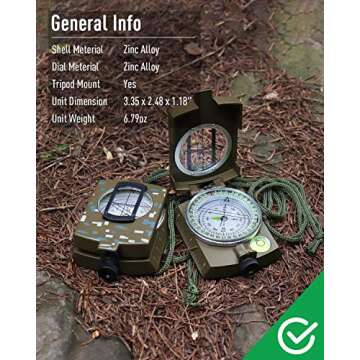 Durable Eyeskey Tactical Survival Compass for Outdoor Adventures
