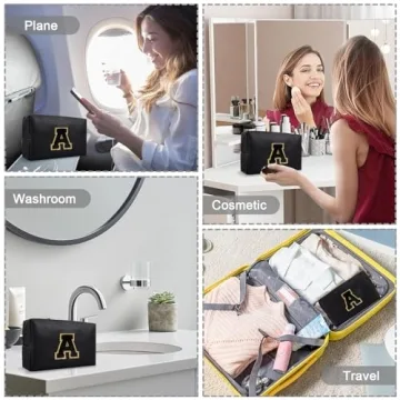 Personalized Initial Patch Makeup Bag - Cute and Compact