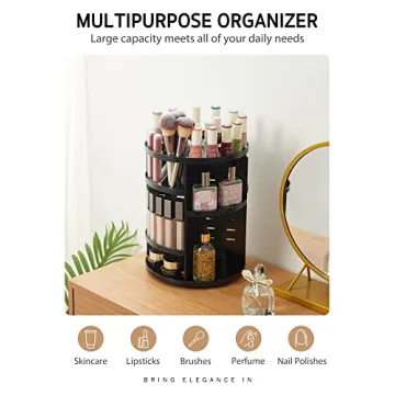 Syntus 360 Rotating Makeup Organizer for Easy Storage