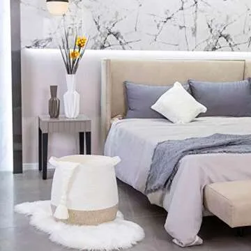 Large MINTWOOD Cotton Rope Basket for Home Organization