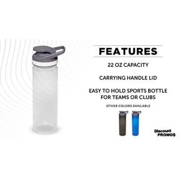 DISCOUNT PROMOS Sports Water Bottles 22 oz. Set of 10, Bulk Pack - Reusable, Leak proof, With lids -...