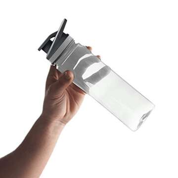 DISCOUNT PROMOS Sports Water Bottles 22 oz. Set of 10, Bulk Pack - Reusable, Leak proof, With lids - Clear