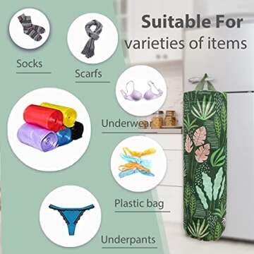 SYIPO Plastic Bag Holder, Reusable Grocery Bag Organizer, Wall Mount, 1 Pack, Seaweed