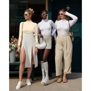 Stylish MANGOPOP Long Sleeve Mock Turtleneck Bodysuit