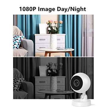 X W EI UNION Camera for Home Security Pet Dog Camera Small Nanny Cam Baby Monitor WiFi Home Camera w...