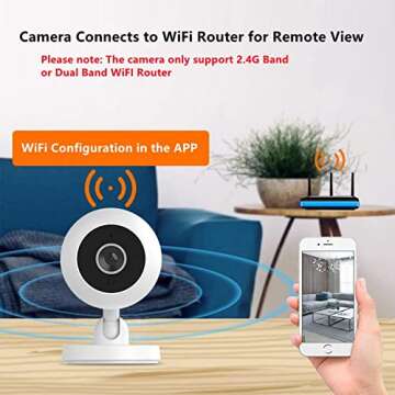 X W EI UNION Camera for Home Security Pet Dog Camera Small Nanny Cam Baby Monitor WiFi Home Camera with App for Phone Two-Way Audio Night Vision Indoor Camera