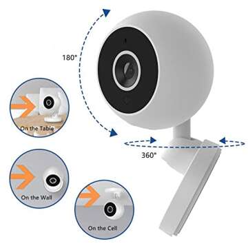 X W EI UNION Camera for Home Security Pet Dog Camera Small Nanny Cam Baby Monitor WiFi Home Camera with App for Phone Two-Way Audio Night Vision Indoor Camera