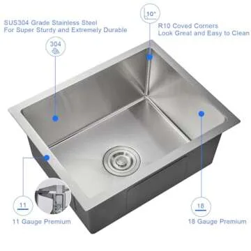 MENATT 22" Undermount Kitchen Sink for Elegant Spaces
