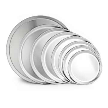 New Star Foodservice 51025 Restaurant-Grade Aluminum Pizza Pan, Baking Tray, Coupe Style, 12-Inch, P...