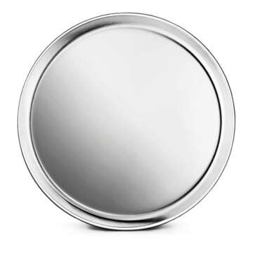 New Star Foodservice 51025 Restaurant-Grade Aluminum Pizza Pan, Baking Tray, Coupe Style, 12-Inch, Pack of 6