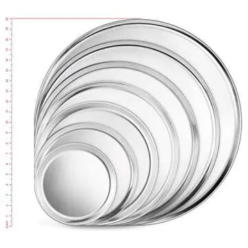 New Star Foodservice 51025 Restaurant-Grade Aluminum Pizza Pan, Baking Tray, Coupe Style, 12-Inch, Pack of 6