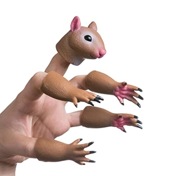AQKILO Squirrel Finger Puppet Set - Fun Animal Puppet Show Toys