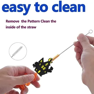 Halloween Reusable Straws 8 Designs Eco-Friendly Party Favors