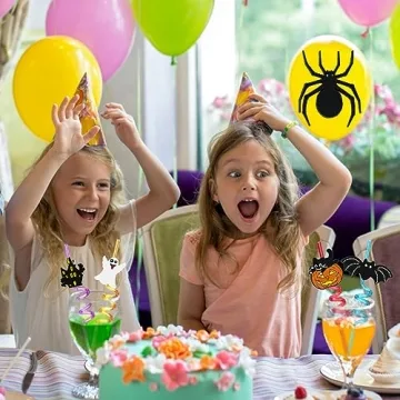 Halloween Reusable Straws 8 Designs Eco-Friendly Party Favors