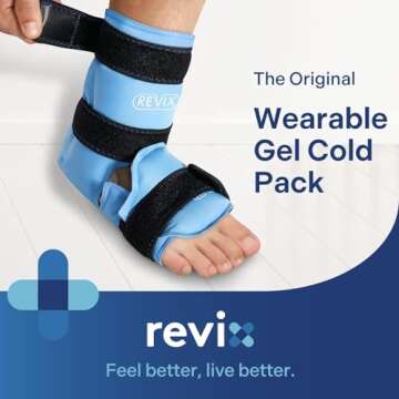REVIX Foot Ankle Ice Pack Wraps - Reusable Cold Compression Therapy for Discomfort, 2 Packs