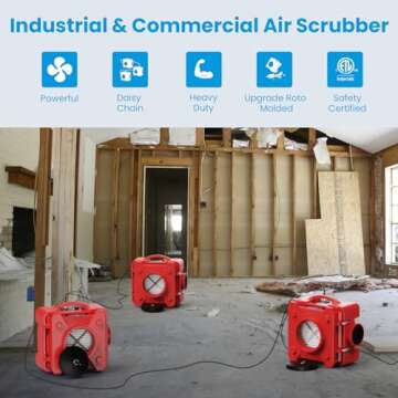 CADPXS Shield-550 Negative Machine Airbourne Cleaner HEPA Scrubber Water Damage Restoration Equipment Air Purifier, Air Scrubbers Red