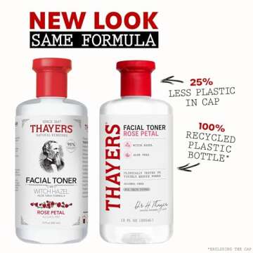Thayers Alcohol-Free Rose Petal Witch Hazel Facial Toner for Glowing Skin, Soothing, Hydrating, Refr...