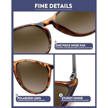 WOWSUN Retro sunglasses womens 2024 trendy round classic glasses