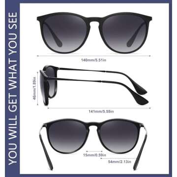 WOWSUN Retro sunglasses womens 2024 trendy round classic glasses