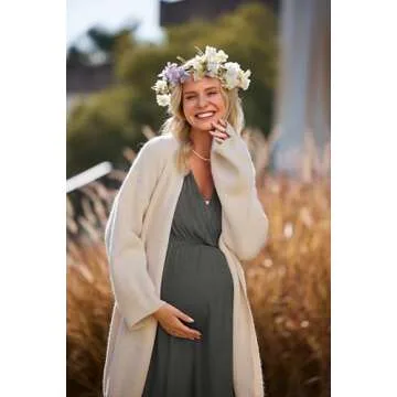 Ekouaer Maternity Nursing Gown for Pregnancy & Postpartum