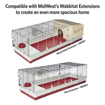 Midwest Homes for Pets Deluxe Rabbit & Guinea Pig Cage, X-Large, White & Red