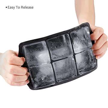 Large Ice Cube Trays for Drinks - Silicone Sphere & Square Molds