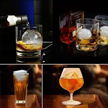 Large Ice Cube Trays for Drinks - Silicone Sphere & Square Molds