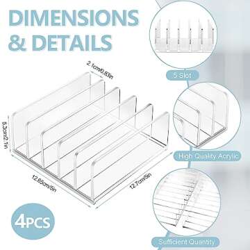 Geetery 4 Pcs Acrylic Cash Tray for Cash Stuffing Mail Sorter Organizer Clear Desk Envelope Organize...