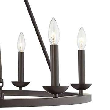 Franklin Iron Works Myland Wagon Wheel Chandelier