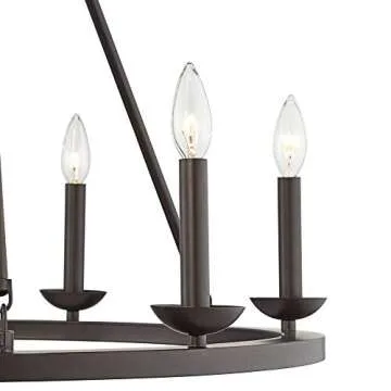 Franklin Iron Works Myland Wagon Wheel Chandelier