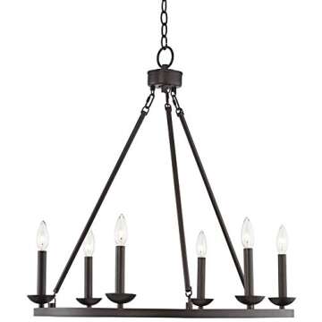 Franklin Iron Works Myland Wagon Wheel Chandelier