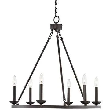 Franklin Iron Works Myland Wagon Wheel Chandelier