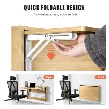 Omhuzsyo Wall Mounted Folding Table Office Desk, Suitable for Restaurants, Laundry Rooms, bedrooms, Study Rooms, Living Rooms, and Outdoors. Wall Mounted Fold Down Desk for Small Saving Spaces