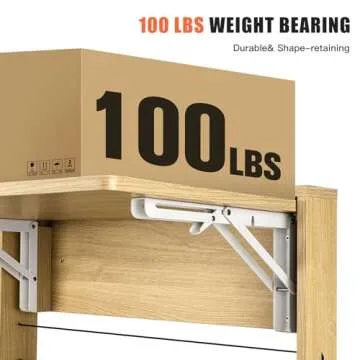 Omhuzsyo Wall Mounted Folding Table Office Desk, Suitable for Restaurants, Laundry Rooms, bedrooms, Study Rooms, Living Rooms, and Outdoors. Wall Mounted Fold Down Desk for Small Saving Spaces