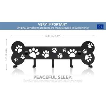 Dog Leash Holder Wall, Unique Metal Key Holder for Dog Lovers - Stylish Decor for Your Home