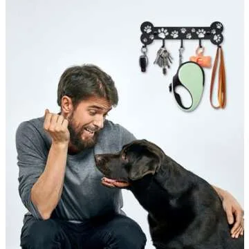 Dog Leash Holder Wall - Decorative Organizer for Dog Lovers