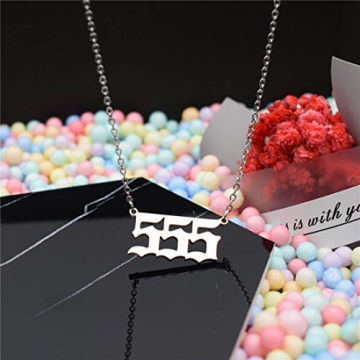 HUTINICE 555 Angel Number Necklace for Women