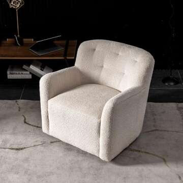 KINWELL 32.5" Swivel Chenille Accent Chair for Any Space